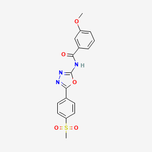 3-methoxy-N-[5-(4-methylsulfonylphenyl)-1,3,4-oxadiazol-2-yl]benzamide
