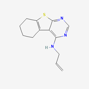 molecular formula C13H15N3S B2626400 N-(丙-2-烯-1-基)-5,6,7,8-四氢[1]苯并噻吩[2,3-d]嘧啶-4-胺 CAS No. 300717-44-6