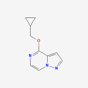 molecular formula C10H11N3O B2626402 4-(环丙基甲氧基)吡唑并[1,5-a]吡嗪 CAS No. 2202248-16-4