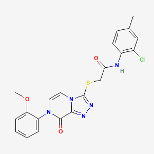molecular formula C21H18ClN5O3S B2626405 N-(2-chloro-4-methylphenyl)-2-{[7-(2-methoxyphenyl)-8-oxo-7H,8H-[1,2,4]triazolo[4,3-a]pyrazin-3-yl]sulfanyl}acetamide CAS No. 1223814-81-0