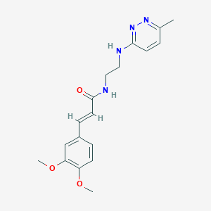 molecular formula C18H22N4O3 B2626445 (E)-3-(3,4-dimethoxyphenyl)-N-(2-((6-methylpyridazin-3-yl)amino)ethyl)acrylamide CAS No. 1203433-97-9