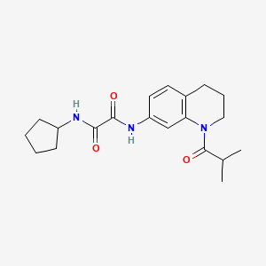 molecular formula C20H27N3O3 B2626460 N1-cyclopentyl-N2-(1-isobutyryl-1,2,3,4-tetrahydroquinolin-7-yl)oxalamide CAS No. 941945-39-7