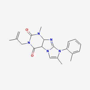 molecular formula C20H21N5O2 B2626548 1,7-dimethyl-8-(2-methylphenyl)-3-(2-methylprop-2-en-1-yl)-1H,2H,3H,4H,8H-imidazo[1,2-g]purine-2,4-dione CAS No. 878716-18-8