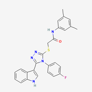 molecular formula C26H22FN5OS B2626635 N-(3,5-dimethylphenyl)-2-{[4-(4-fluorophenyl)-5-(1H-indol-3-yl)-4H-1,2,4-triazol-3-yl]sulfanyl}acetamide CAS No. 946309-14-4