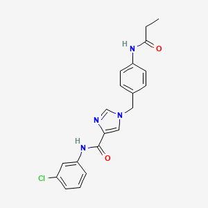 molecular formula C20H19ClN4O2 B2626659 N-(3-chlorophenyl)-1-(4-propionamidobenzyl)-1H-imidazole-4-carboxamide CAS No. 1251572-50-5
