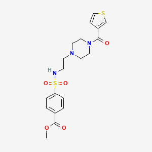 methyl 4-(N-(2-(4-(thiophene-3-carbonyl)piperazin-1-yl)ethyl)sulfamoyl)benzoate