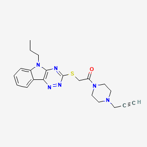 1-[4-(prop-2-yn-1-yl)piperazin-1-yl]-2-({5-propyl-5H-[1,2,4]triazino[5,6-b]indol-3-yl}sulfanyl)ethan-1-one