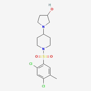1-(1-((2,4-Dichloro-5-methylphenyl)sulfonyl)piperidin-4-yl)pyrrolidin-3-ol