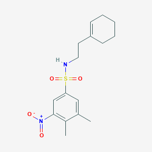 molecular formula C16H22N2O4S B2626678 N-[2-(cyclohex-1-en-1-yl)ethyl]-3,4-dimethyl-5-nitrobenzene-1-sulfonamide CAS No. 1427692-34-9