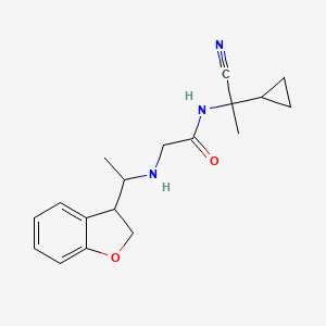 molecular formula C18H23N3O2 B2626681 N-(1-Cyano-1-cyclopropylethyl)-2-[1-(2,3-dihydro-1-benzofuran-3-yl)ethylamino]acetamide CAS No. 1607299-28-4