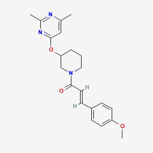 molecular formula C21H25N3O3 B2626682 (E)-1-(3-((2,6-dimethylpyrimidin-4-yl)oxy)piperidin-1-yl)-3-(4-methoxyphenyl)prop-2-en-1-one CAS No. 2035019-39-5