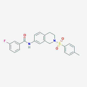 molecular formula C23H21FN2O3S B2626683 3-fluoro-N-(2-tosyl-1,2,3,4-tetrahydroisoquinolin-7-yl)benzamide CAS No. 954679-61-9