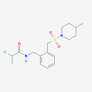 2-Chloro-N-[[2-[(4-methylpiperidin-1-yl)sulfonylmethyl]phenyl]methyl]propanamide