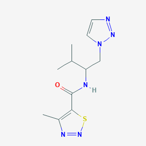 4-methyl-N-(3-methyl-1-(1H-1,2,3-triazol-1-yl)butan-2-yl)-1,2,3-thiadiazole-5-carboxamide