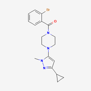(2-bromophenyl)(4-(3-cyclopropyl-1-methyl-1H-pyrazol-5-yl)piperazin-1-yl)methanone