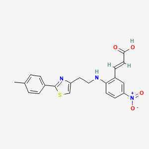 3-[2-({2-[2-(4-Methylphenyl)-1,3-thiazol-4-yl]ethyl}amino)-5-nitrophenyl]acrylic acid