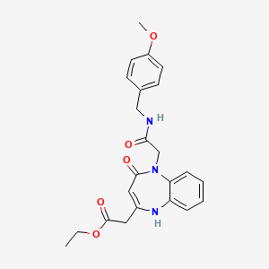 ethyl (5-{2-[(4-methoxybenzyl)amino]-2-oxoethyl}-4-oxo-4,5-dihydro-1H-1,5-benzodiazepin-2-yl)acetate