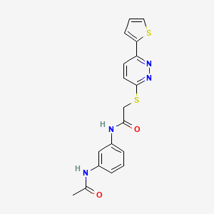 N-(3-acetamidophenyl)-2-(6-thiophen-2-ylpyridazin-3-yl)sulfanylacetamide