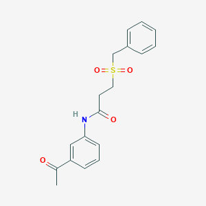 N-(3-acetylphenyl)-3-(benzylsulfonyl)propanamide