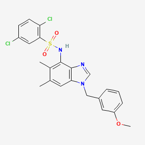 2,5-dichloro-N-[1-(3-methoxybenzyl)-5,6-dimethyl-1H-1,3-benzimidazol-4-yl]benzenesulfonamide