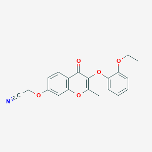 molecular formula C20H17NO5 B2626751 2-((3-(2-ethoxyphenoxy)-2-methyl-4-oxo-4H-chromen-7-yl)oxy)acetonitrile CAS No. 846600-07-5