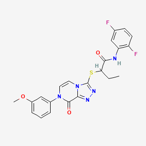 molecular formula C22H19F2N5O3S B2626753 N-(2,5-difluorophenyl)-2-{[7-(3-methoxyphenyl)-8-oxo-7H,8H-[1,2,4]triazolo[4,3-a]pyrazin-3-yl]sulfanyl}butanamide CAS No. 1223992-09-3
