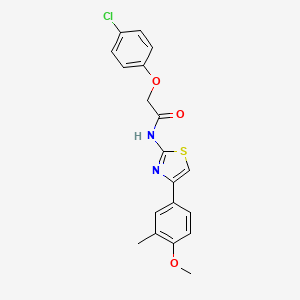 molecular formula C19H17ClN2O3S B2626770 2-(4-chlorophenoxy)-N-[4-(4-methoxy-3-methylphenyl)-1,3-thiazol-2-yl]acetamide CAS No. 330201-59-7