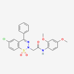 molecular formula C23H20ClN3O5S B2626776 2-(6-chloro-1,1-dioxido-4-phenyl-2H-1,2,3-benzothiadiazin-2-yl)-N-(2,4-dimethoxyphenyl)acetamide CAS No. 1031619-06-3