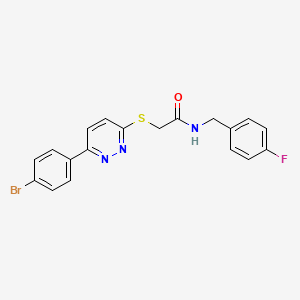molecular formula C19H15BrFN3OS B2626780 2-((6-(4-bromophenyl)pyridazin-3-yl)thio)-N-(4-fluorobenzyl)acetamide CAS No. 872694-91-2
