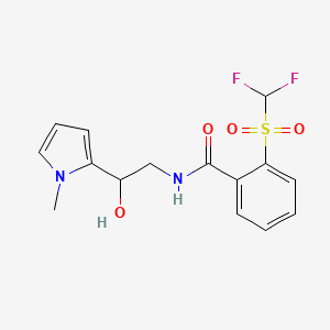 2-((difluoromethyl)sulfonyl)-N-(2-hydroxy-2-(1-methyl-1H-pyrrol-2-yl)ethyl)benzamide