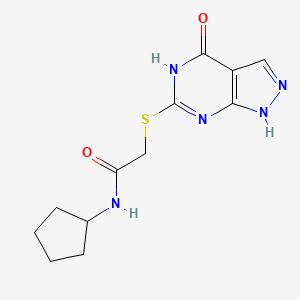N-cyclopentyl-2-((4-oxo-4,5-dihydro-1H-pyrazolo[3,4-d]pyrimidin-6-yl)thio)acetamide