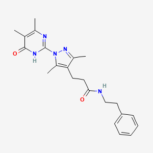 3-(1-(4,5-dimethyl-6-oxo-1,6-dihydropyrimidin-2-yl)-3,5-dimethyl-1H-pyrazol-4-yl)-N-phenethylpropanamide
