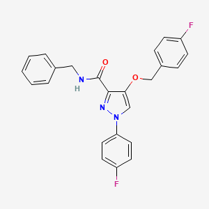 N-benzyl-4-((4-fluorobenzyl)oxy)-1-(4-fluorophenyl)-1H-pyrazole-3-carboxamide