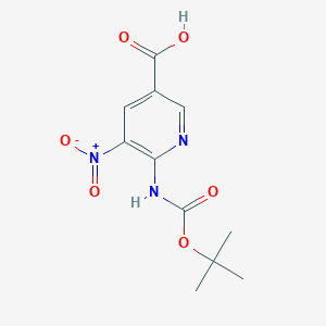 6-[(2-Methylpropan-2-yl)oxycarbonylamino]-5-nitropyridine-3-carboxylic acid