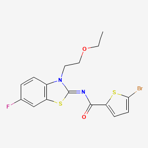 (Z)-5-bromo-N-(3-(2-ethoxyethyl)-6-fluorobenzo[d]thiazol-2(3H)-ylidene)thiophene-2-carboxamide