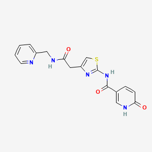 6-oxo-N-(4-(2-oxo-2-((pyridin-2-ylmethyl)amino)ethyl)thiazol-2-yl)-1,6-dihydropyridine-3-carboxamide