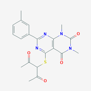 5-((2,4-dioxopentan-3-yl)thio)-1,3-dimethyl-7-(m-tolyl)pyrimido[4,5-d]pyrimidine-2,4(1H,3H)-dione