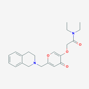 molecular formula C21H26N2O4 B2626819 N,N-diethyl-2-({4-oxo-6-[(1,2,3,4-tetrahydroisoquinolin-2-yl)methyl]-4H-pyran-3-yl}oxy)acetamide CAS No. 898441-62-8