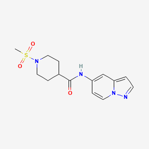 1-(methylsulfonyl)-N-(pyrazolo[1,5-a]pyridin-5-yl)piperidine-4-carboxamide