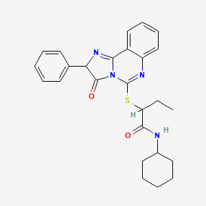 N-cyclohexyl-2-({3-oxo-2-phenyl-2H,3H-imidazo[1,2-c]quinazolin-5-yl}sulfanyl)butanamide