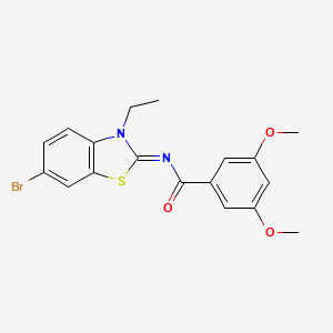 N-(6-bromo-3-ethyl-1,3-benzothiazol-2-ylidene)-3,5-dimethoxybenzamide