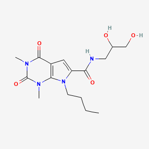 7-butyl-N-(2,3-dihydroxypropyl)-1,3-dimethyl-2,4-dioxo-2,3,4,7-tetrahydro-1H-pyrrolo[2,3-d]pyrimidine-6-carboxamide