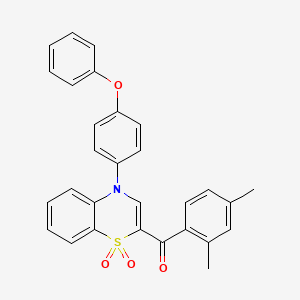 (2,4-dimethylphenyl)[1,1-dioxido-4-(4-phenoxyphenyl)-4H-1,4-benzothiazin-2-yl]methanone