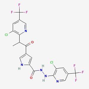 N'-(3-Chloro-5-(trifluoromethyl)-2-pyridinyl)-4-(2-(3-chloro-5-(trifluoromethyl)-2-pyridinyl)propanoyl)-1H-pyrrole-2-carbohydrazide
