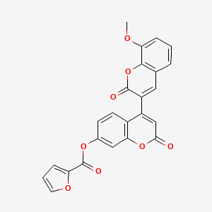 molecular formula C24H14O8 B2626845 4-(8-甲氧基-2-氧代咯色啉-3-基)-2-氧代咯色啉-7-基 呋喃-2-甲酸酯 CAS No. 869079-38-9