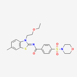 molecular formula C23H27N3O5S2 B2626848 (Z)-N-(3-(2-ethoxyethyl)-6-methylbenzo[d]thiazol-2(3H)-ylidene)-4-(morpholinosulfonyl)benzamide CAS No. 897616-23-8