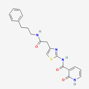 2-oxo-N-(4-(2-oxo-2-((3-phenylpropyl)amino)ethyl)thiazol-2-yl)-1,2-dihydropyridine-3-carboxamide