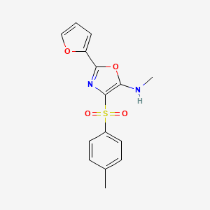 molecular formula C15H14N2O4S B2626857 2-(furan-2-yl)-N-methyl-4-tosyloxazol-5-amine CAS No. 342433-44-7