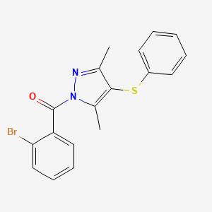 molecular formula C18H15BrN2OS B2626871 1-(2-bromobenzoyl)-3,5-dimethyl-4-(phenylthio)-1H-pyrazole CAS No. 301160-50-9