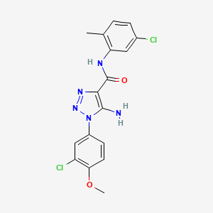 molecular formula C17H15Cl2N5O2 B2626875 5-amino-1-(3-chloro-4-methoxyphenyl)-N-(5-chloro-2-methylphenyl)-1H-1,2,3-triazole-4-carboxamide CAS No. 1260918-63-5
